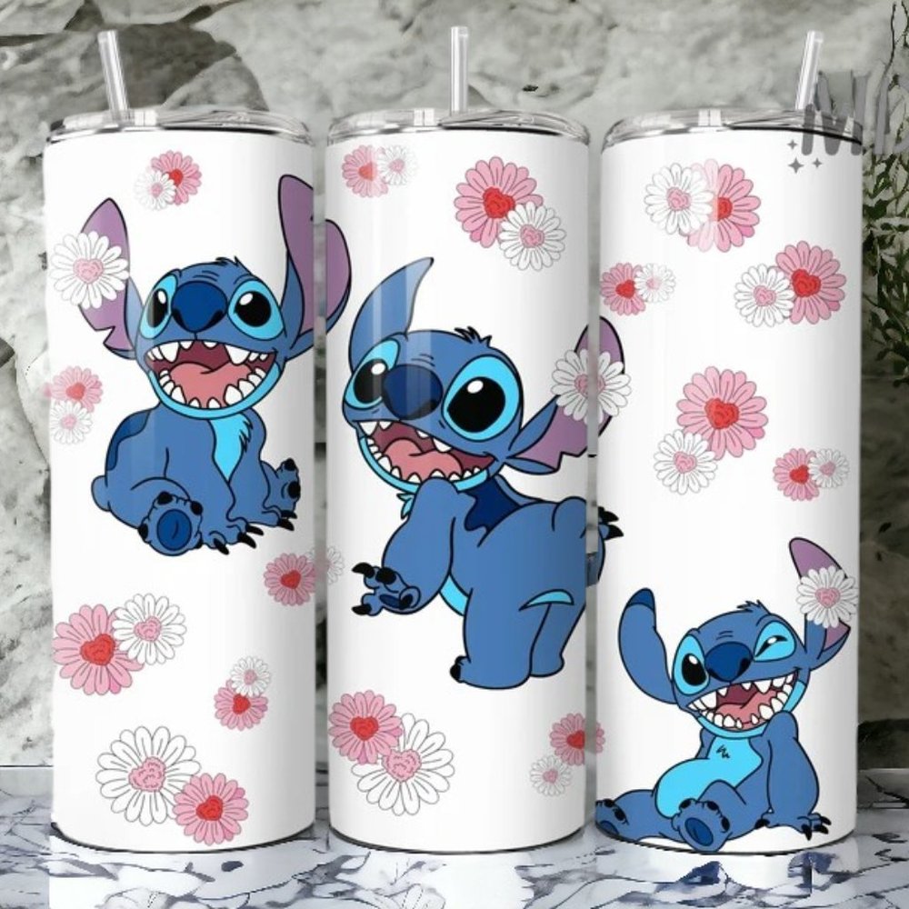 ****SUPER CUTE STITCH  20oz STAINLESS STEEL INSULATED SKINNY TUMBLER ( 1PC )****